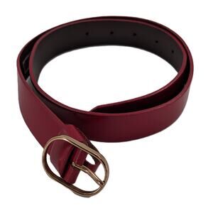 Womens Red Italian Leather Belt Circa San Francisco